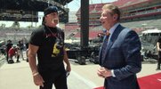 Vince McMahon talking with Hulk Hogan before a WWE event