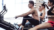 Shirtless-Man-Rowing-Machine