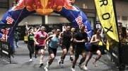 Fit people running in an indoor hyrox competition in hong kong