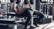 Bodybuilder Dumbbell Bench-Press-Legs