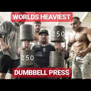 HEAVIEST DUMBBELL PRESS IN THE WORLD WITH RONNIE COLEMAN (250 POUNDS EACH)